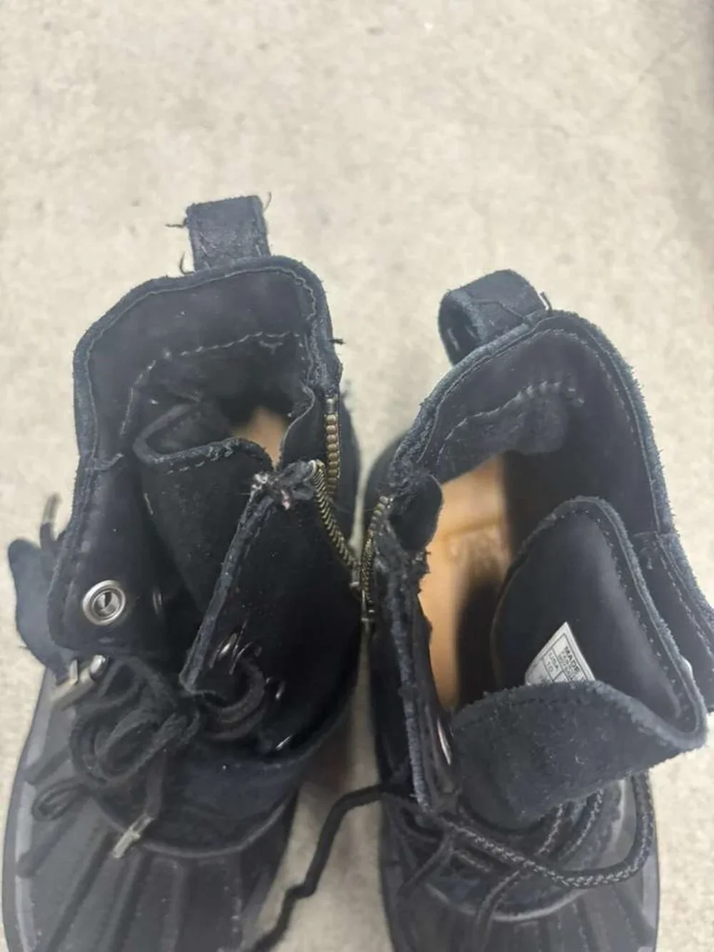 Polo Ralph Lauren Kids Colton Black Suede Rubber Duck Boots Shoes Size 10T